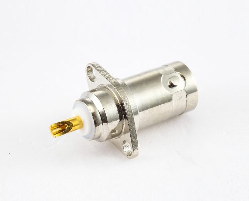 BNC連接器面板安裝直插2孔法蘭焊接接線50Ω