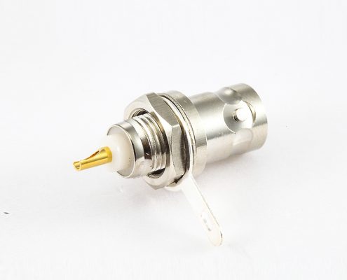 接地BNC50Ω母頭180度連接器面板安裝的后鎖穿墻焊接接線
