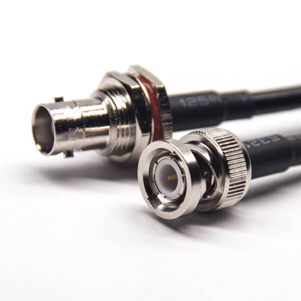 RF同軸線材料BNC公頭直式轉(zhuǎn)BNC母頭直式接RG58 RG223