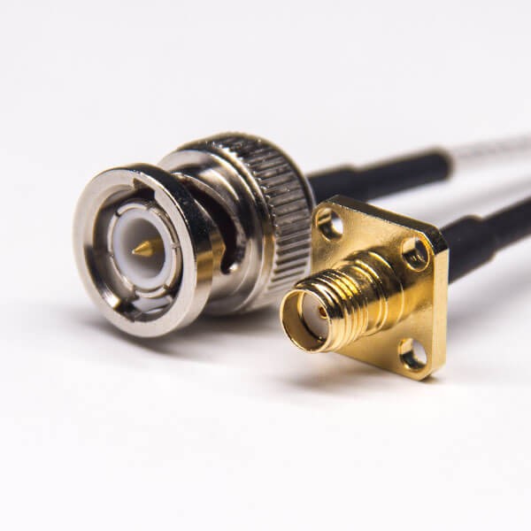 BNC公頭直式轉(zhuǎn)SMA四孔法蘭母頭直式接RG316線